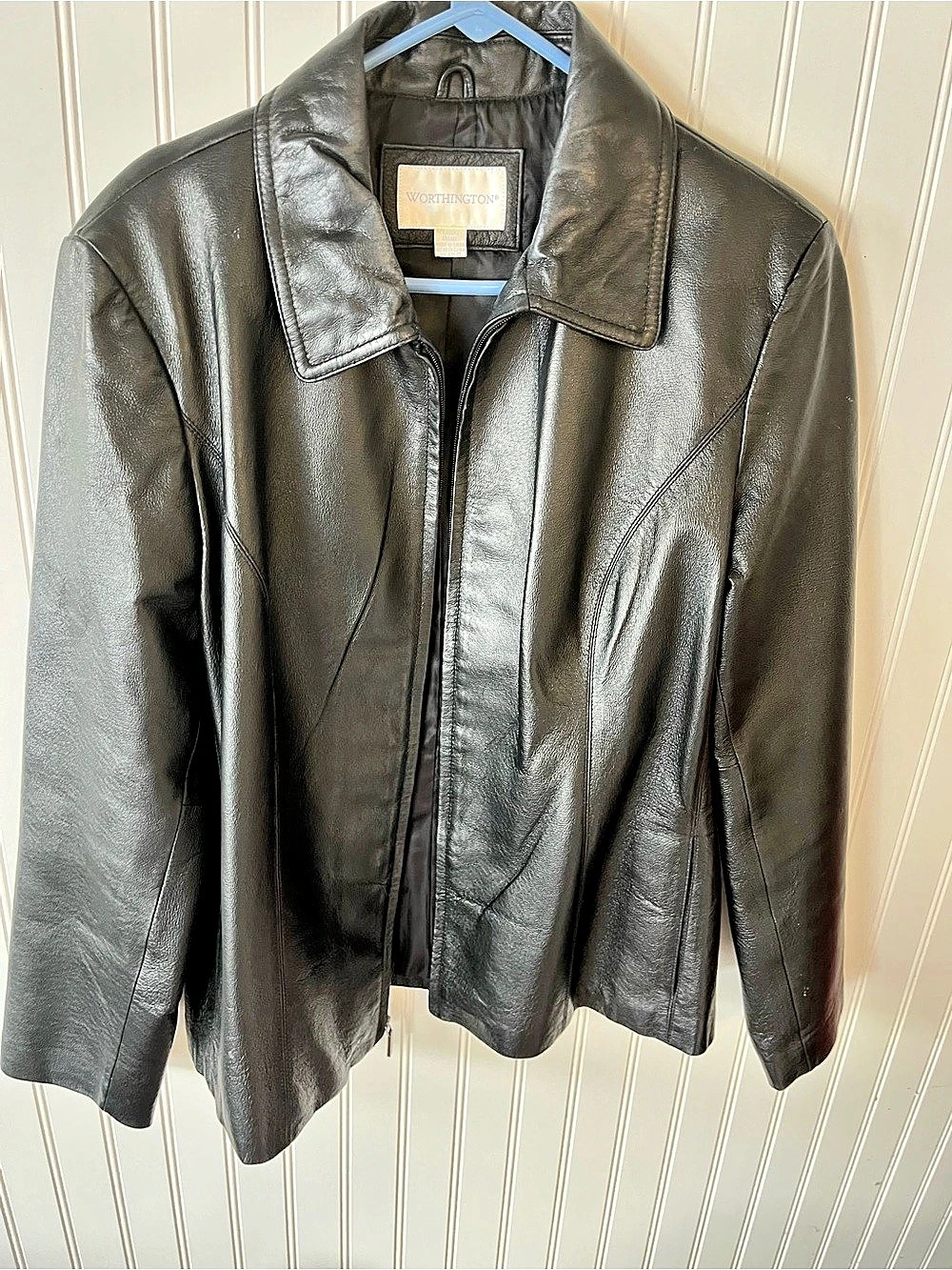 Worthington Leather Jacket in Black Size Large